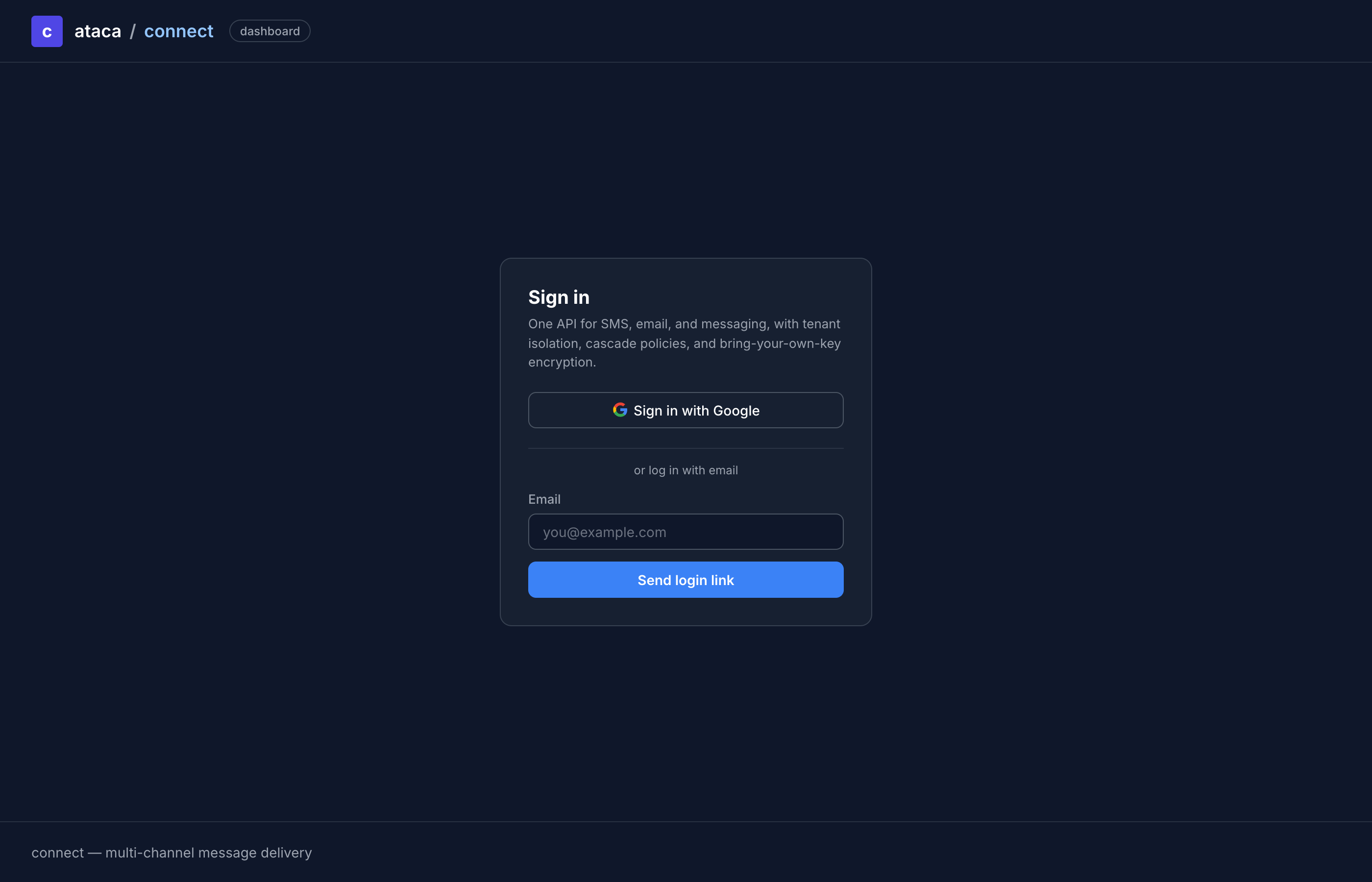 Dashboard login